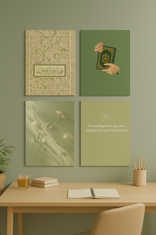 Modern İslami Kanvas Tablo 4'lü Set